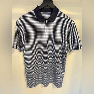 Nike gray and White Striped golf Polo Shirt